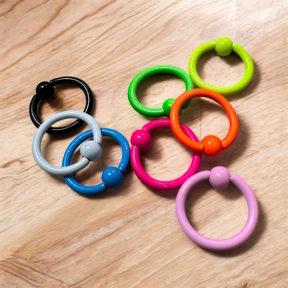 8 Color Pack 16g 5/16” Captive Bead Rings - Lobes Tragus Septum Cartilage Nipple
